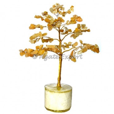 300 Chips Yellow Quartz Orgone Base Tree