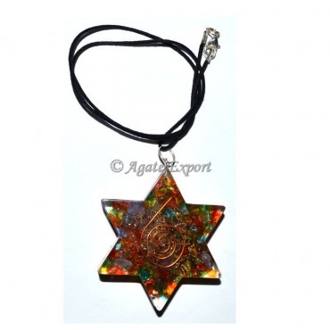Orgone Chakra Stone Star Pendants