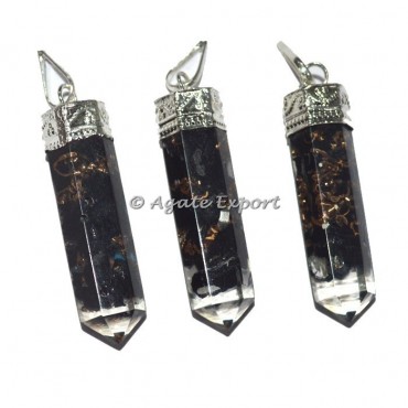 Black Tourmaline Orgone Pencil Pendants