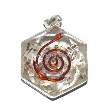 Crystal Quartz Hexagon Orgone Pendants