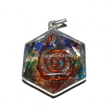 Chakra Stone Hexagon Orgone Pendants