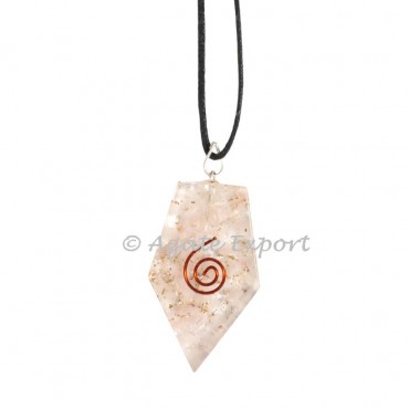 Rose Quartz Orgonite Pentagon Pendants