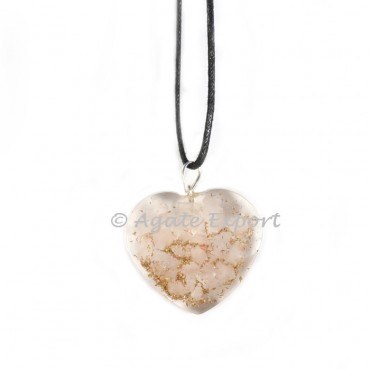 Rose Quartz Orgonite  Heart Pendants