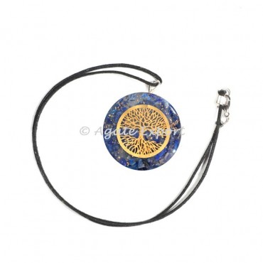 Lapis Lazuli Orgonite Tree Of Life Pendant with Cord