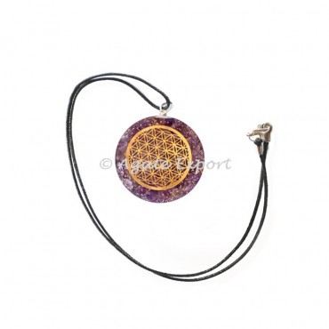 Amethyst Orgonite Flower of life Pendants