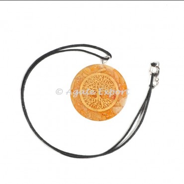Cream Moonstone Orgonite Flower Of Life Pendants