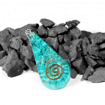 Aqua Onyx Orgonite Healing Drop Pendants