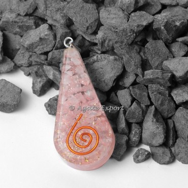 Rose Quartz Orgonite Healing Drop Pendants