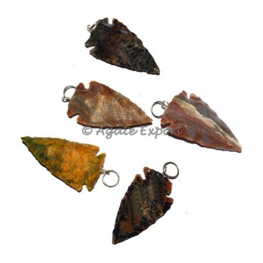 Polished Agate Arrowheads Pendants