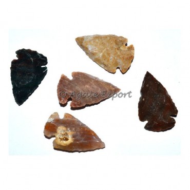 Polished 1 Inches Agate Arrowheads