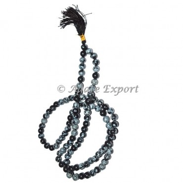 Snowflake Obsidian Japa Mala