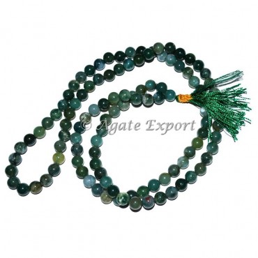 Moss Agate Stone Japa Mala
