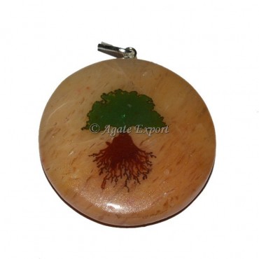 Golden Quartz Tree Pendant