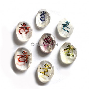 Seven Chakra Crystal Quartz Printed Set