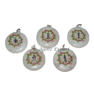 Printed Usai Reiki Stone Pendant Set