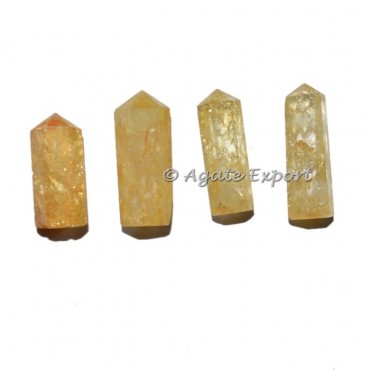 Yellow Crackle Crystal Healing Point