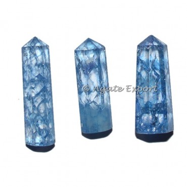 Sky Blue Crackle Crystal Healing Point