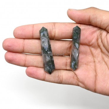 Moss Agate Terminated Pencil Point