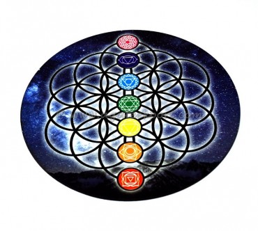Seed of Life With Chakra Wooden Pendulum Divination Board