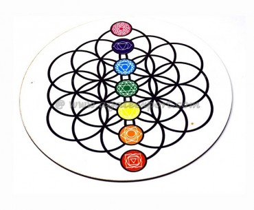 7 Chakra Printed Wooden Pendulum Divination Board