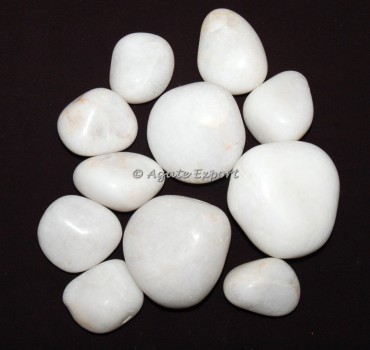 Without Polished White Agate Pebble Stones