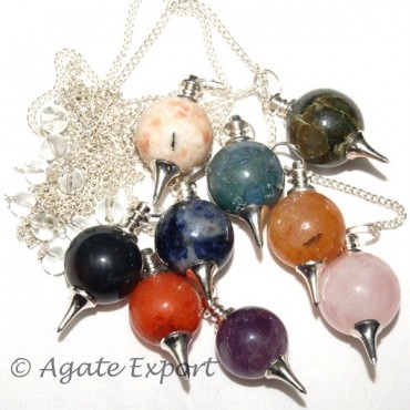 Mix Gemstones Dowsing Ball Pendulums