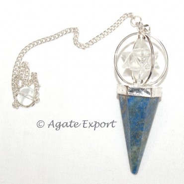 Lapis Lazuli- Crystal Quartz Merkaba Pendulums