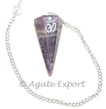 Amethyst Om Pendulums.