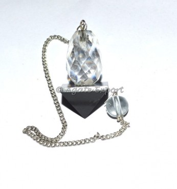 Black Agate Pyramid With Crystal Quartz