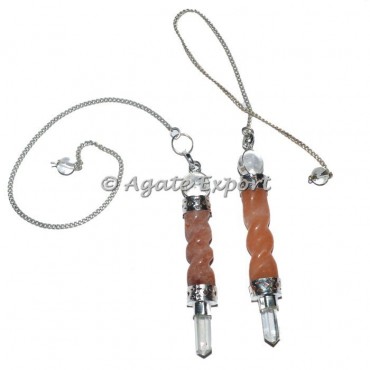 Peach Aventurine Spiral 3pcs Pendulums