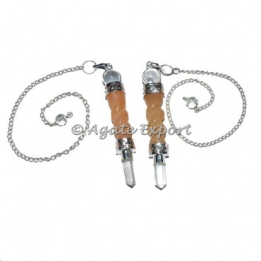 Yellow Quartz Spiral 3pcs Pendulums
