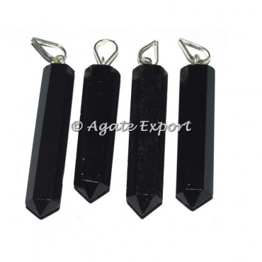 Black Agate Pencil Pendants