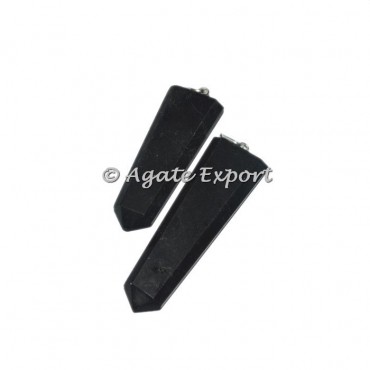 Black Tourmaline Flat Pencil Pendants