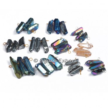 Aura Crystals Golden Pencil Pendants