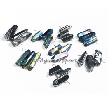 Aura Crystals Silver Pencil Pendants