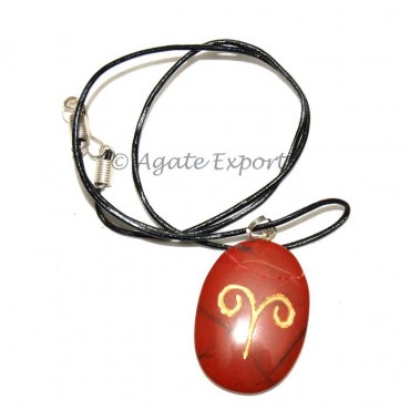 Red Jasper Aries Zodiac Sign Pendants