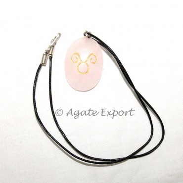 Rose Quartz Taurus Zodiac Sign pendants