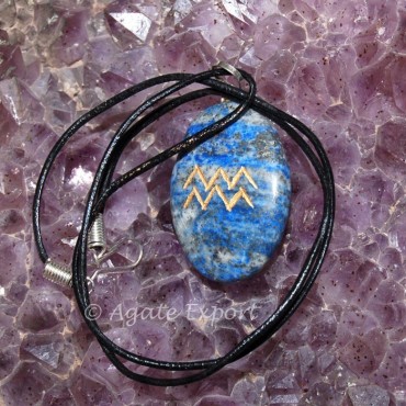 Lapis Lazuli Aquarius Zodiac Sign Pendants