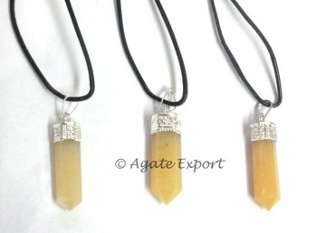 Golden Quartz Pencil Pendant