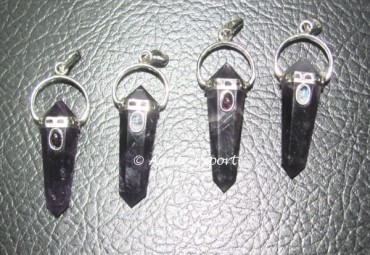 Amethyst Terminated Pendant With Garnet