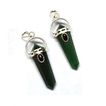 Double Point Green Jade Pendants
