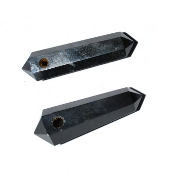Black Agate Double Point Pendants