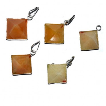 Golden Quartz Pyramids Pendants