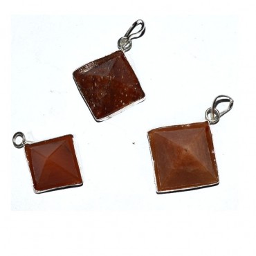 Peach Aventurine Pyramids Pendants