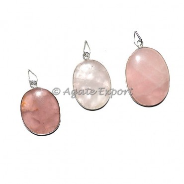 Rose Quartz Oval Pendnats