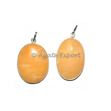 Golden Quartz Oval Pendnats