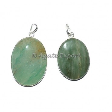 Green Aventurine Oval Pendants