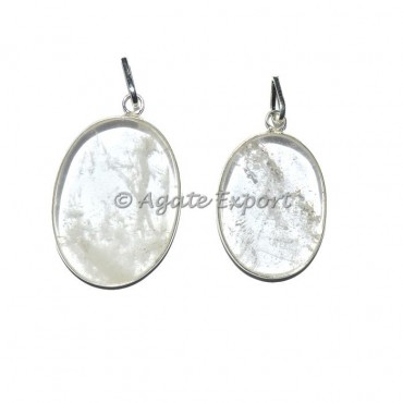 Crystal Quartz Oval Pendants