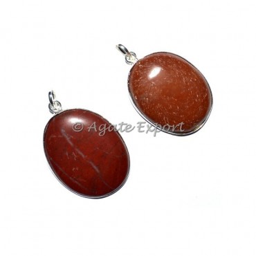Red Jasper Oval Pendants