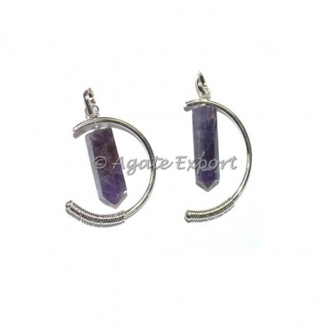 Amethyst Pencil Cage Pendants